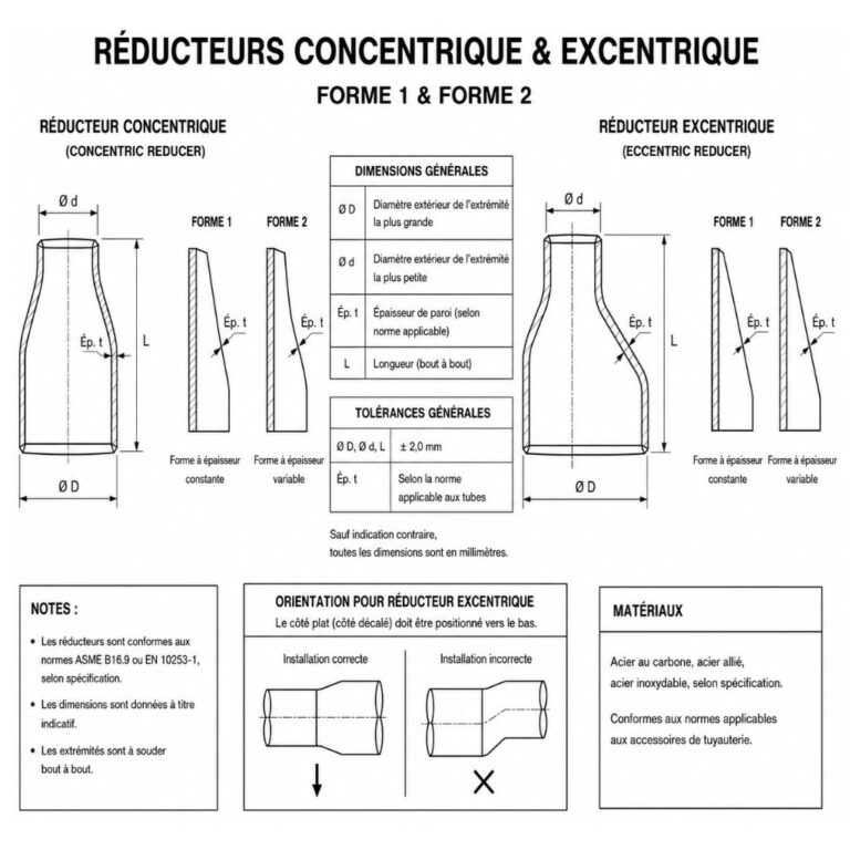 Excentrique et concentrique Réducteur Diagramme