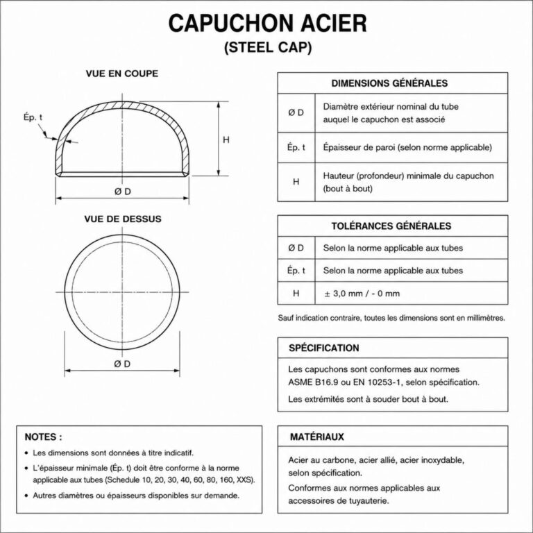 Bouchon en acier schéma
